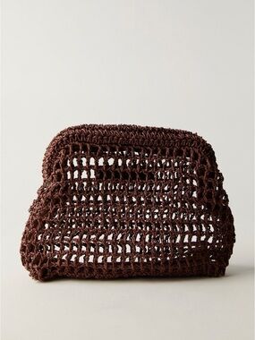 NWT Free People Sand Bound Clutch- Chocolate